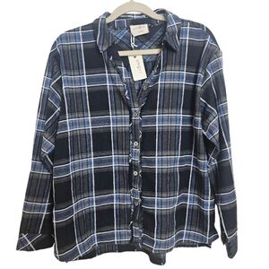 Umgee Boutique Oversized Button Down Flannel Top